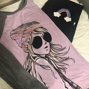 Girls two piece outfit LS t-shirt and leggings.